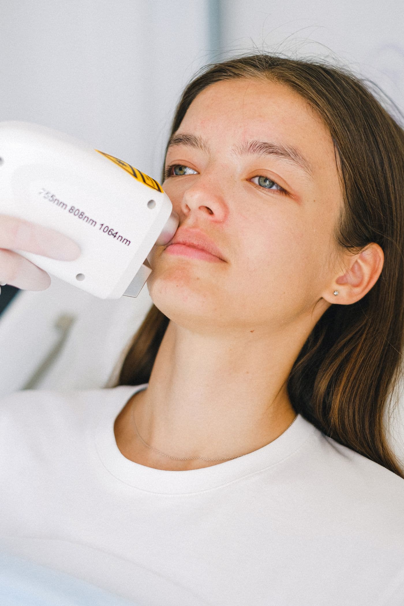 Patient resting during a laser treatment